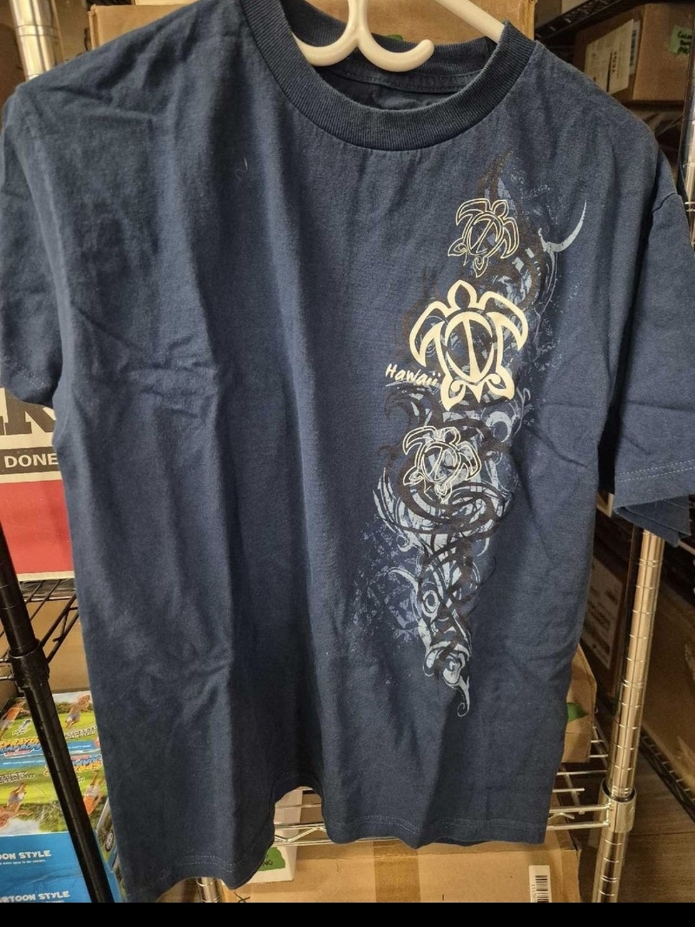 Dark Blue Shirt Hawaii with Turtles (K19)